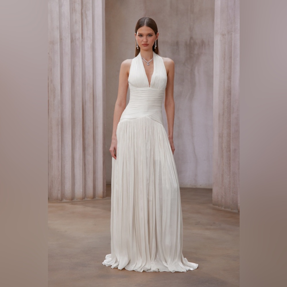 Uranie White Gathered Maxi Dress